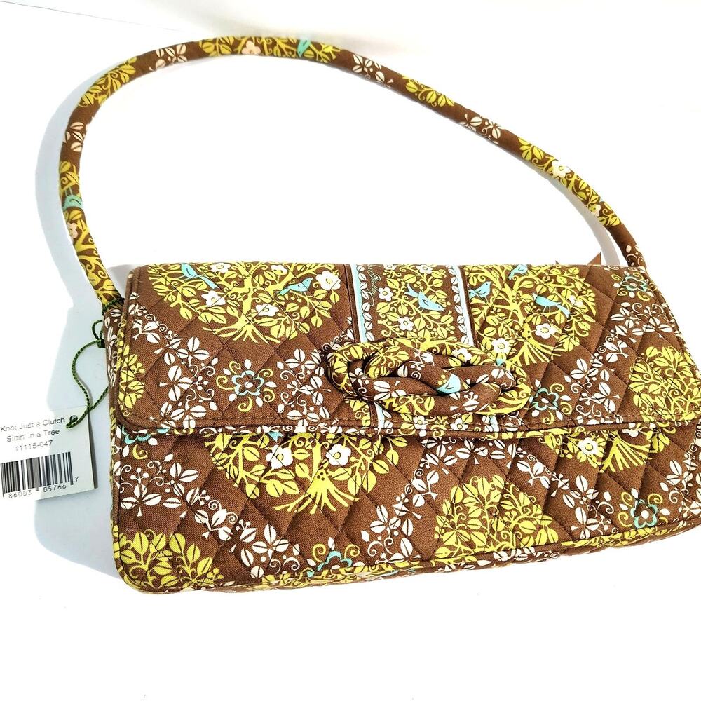 Vera Bradley Knot Just a Clutch Purse - Sittin' in a Tree Pattern Cottage Chic